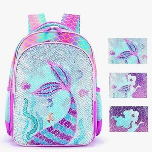 Mermaid Sequin Kids Backpack - Purple and Blue